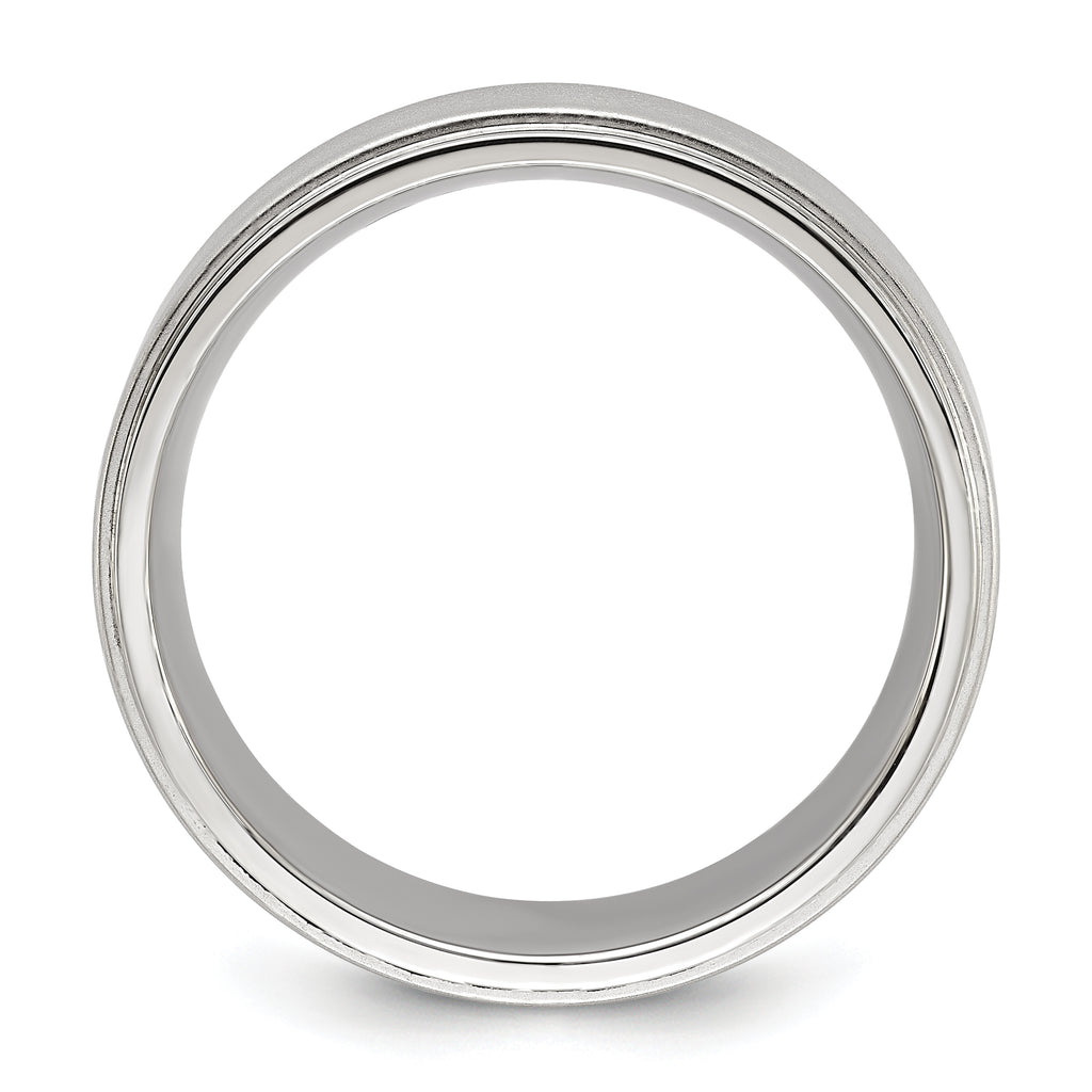 Chisel Stainless Steel Polished with Brushed Center 8mm Band
