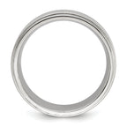 Chisel Stainless Steel Polished with Brushed Center 8mm Band