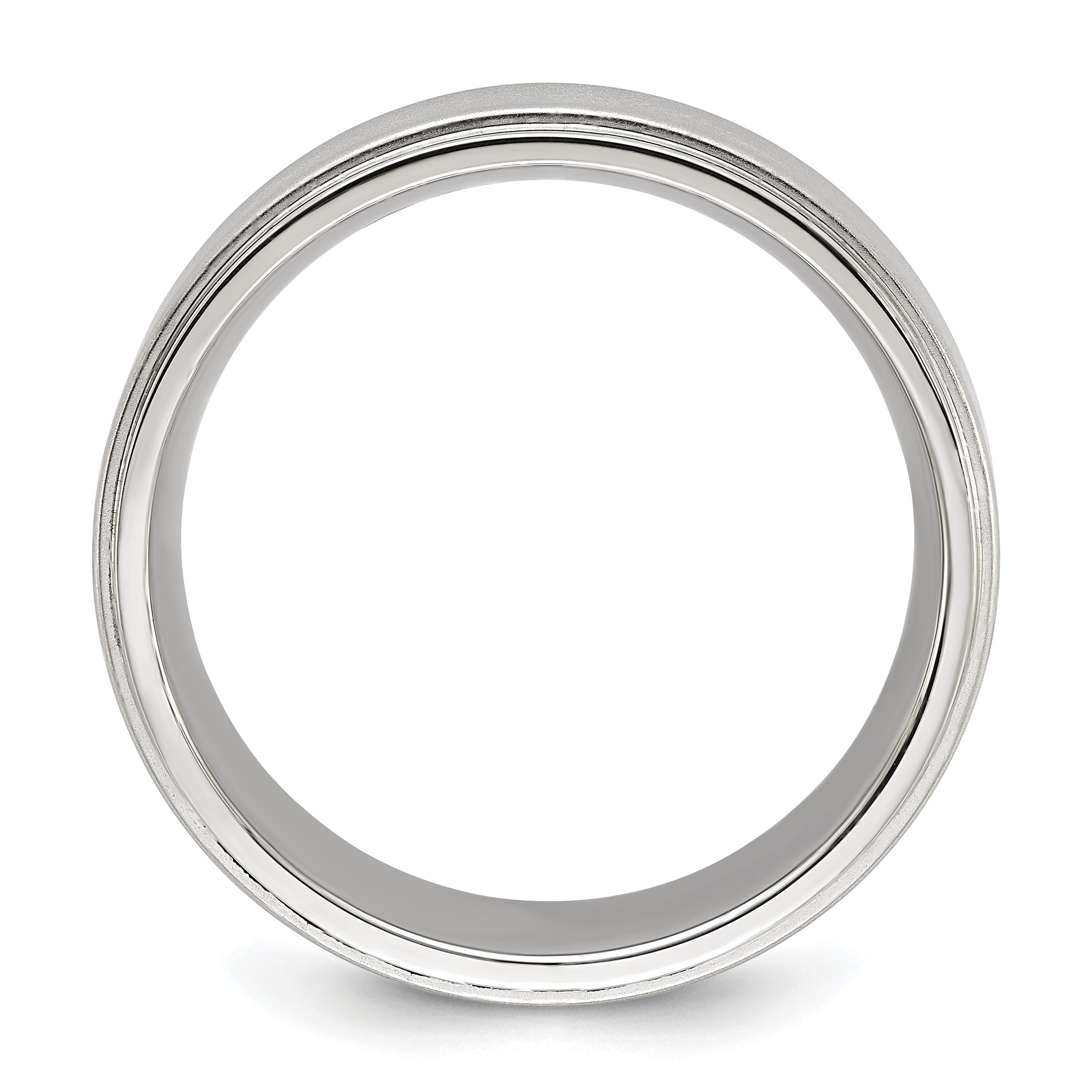 Chisel Stainless Steel Polished with Brushed Center 8mm Band