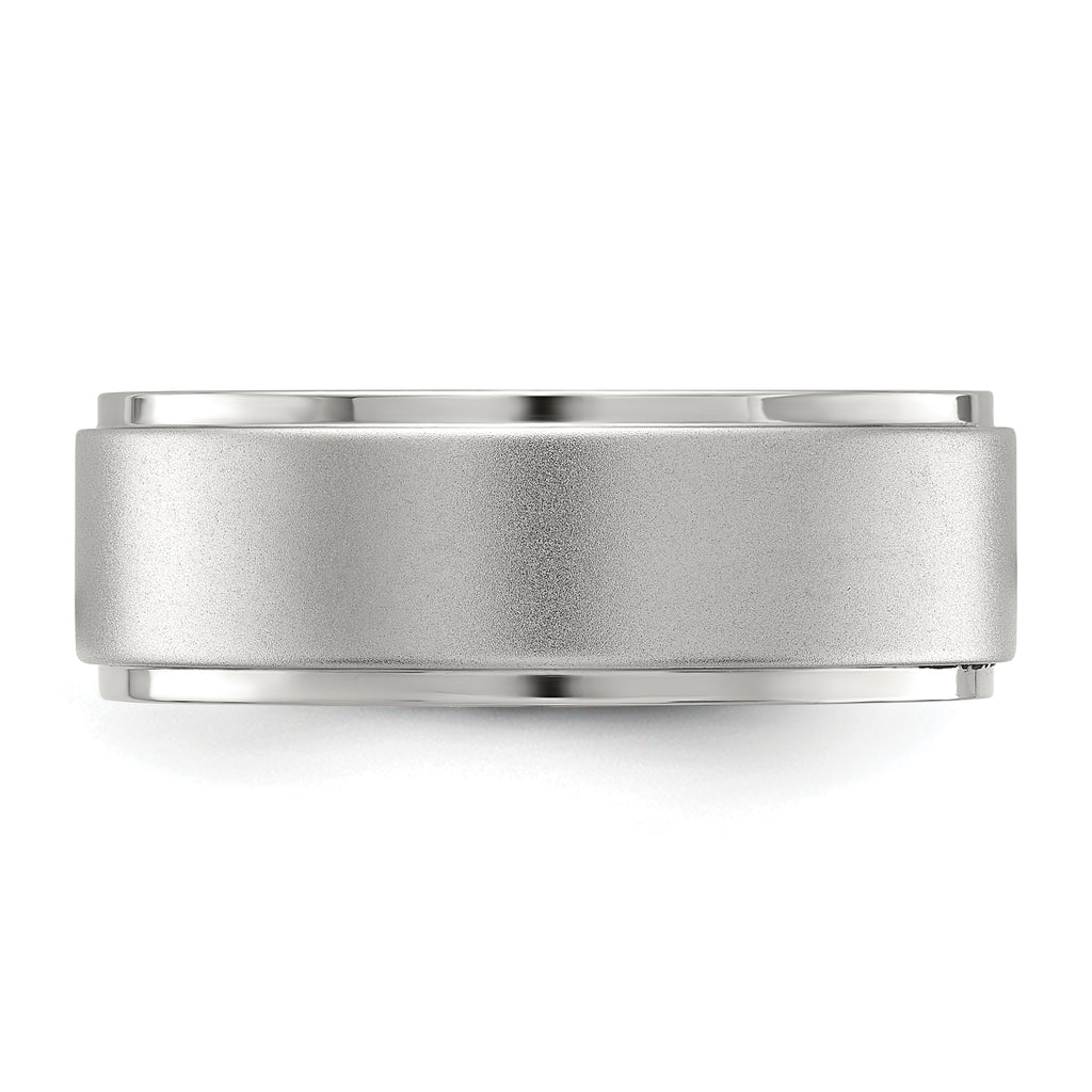 Chisel Stainless Steel Polished with Brushed Center 8mm Band
