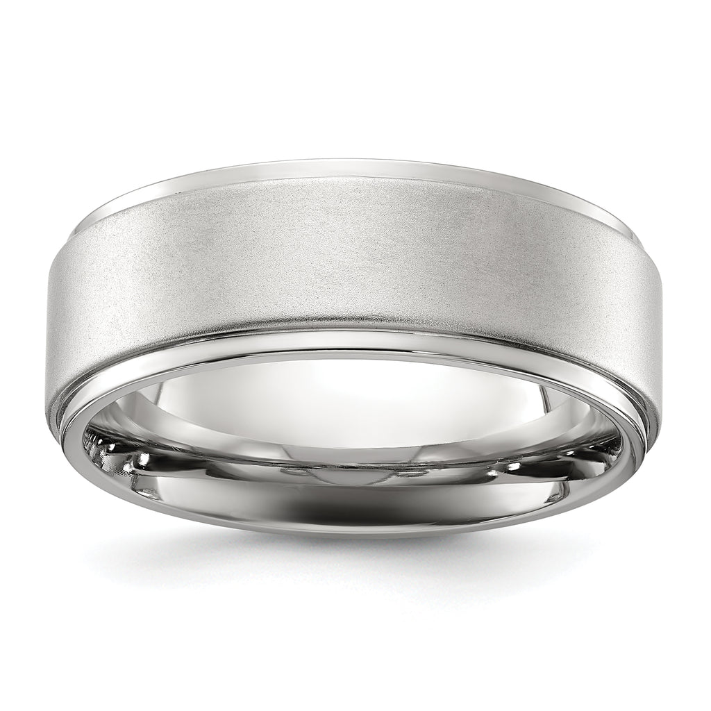 Chisel Stainless Steel Polished with Brushed Center 8mm Band