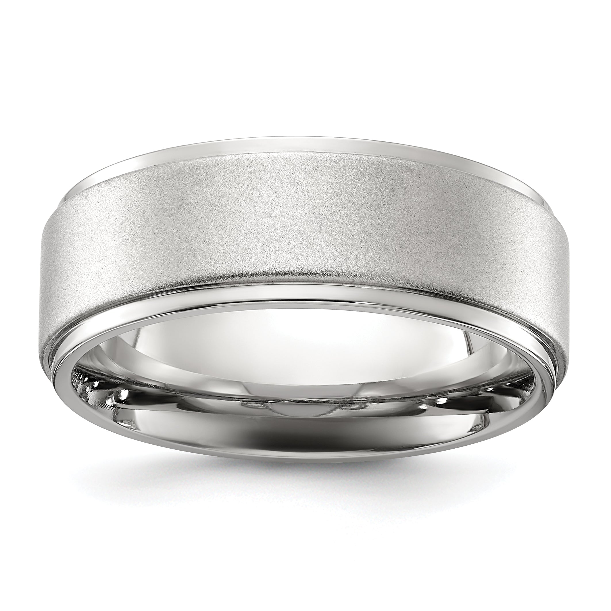 Chisel Stainless Steel Polished with Brushed Center 8mm Band