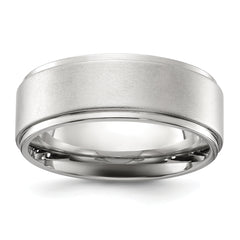 Chisel Stainless Steel Polished with Brushed Center 8mm Band