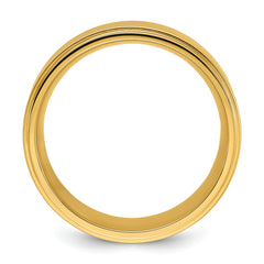Chisel Stainless Steel Polished Yellow IP-plated Brushed Center 8mm Band