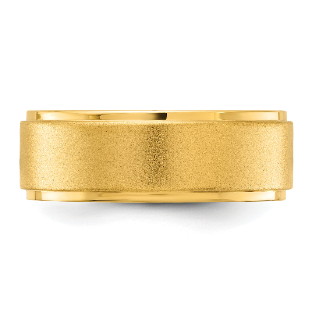 Chisel Stainless Steel Polished Yellow IP-plated Brushed Center 8mm Band