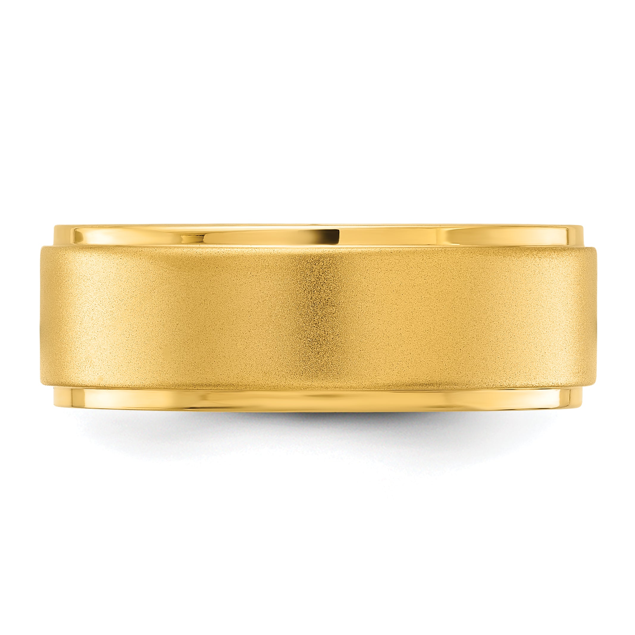 Chisel Stainless Steel Polished Yellow IP-plated Brushed Center 8mm Band
