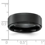 Chisel Stainless Steel Polished Black IP-plated Brushed Center 8mm Band