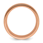 Chisel Stainless Steel Polished Rose IP-plated Brushed Center 8mm Band