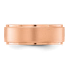 Chisel Stainless Steel Polished Rose IP-plated Brushed Center 8mm Band