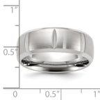 Chisel Stainless Steel Brushed and Polished Grooved 8mm Band