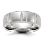 Chisel Stainless Steel Brushed and Polished Grooved 8mm Band