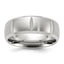 Chisel Stainless Steel Brushed and Polished Grooved 8mm Band