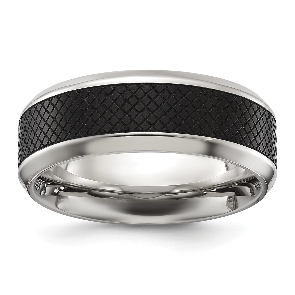 Chisel Black IP Center Wedding Band in Stainless Steel, 8mm, Size 8–13 - Sophia Jewelers Main image