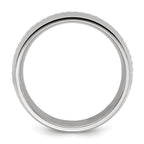 Chisel Stainless Steel Polished with Chain Inlay 7mm Center