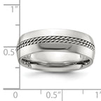 Chisel Stainless Steel Polished with Chain Inlay 7mm Center