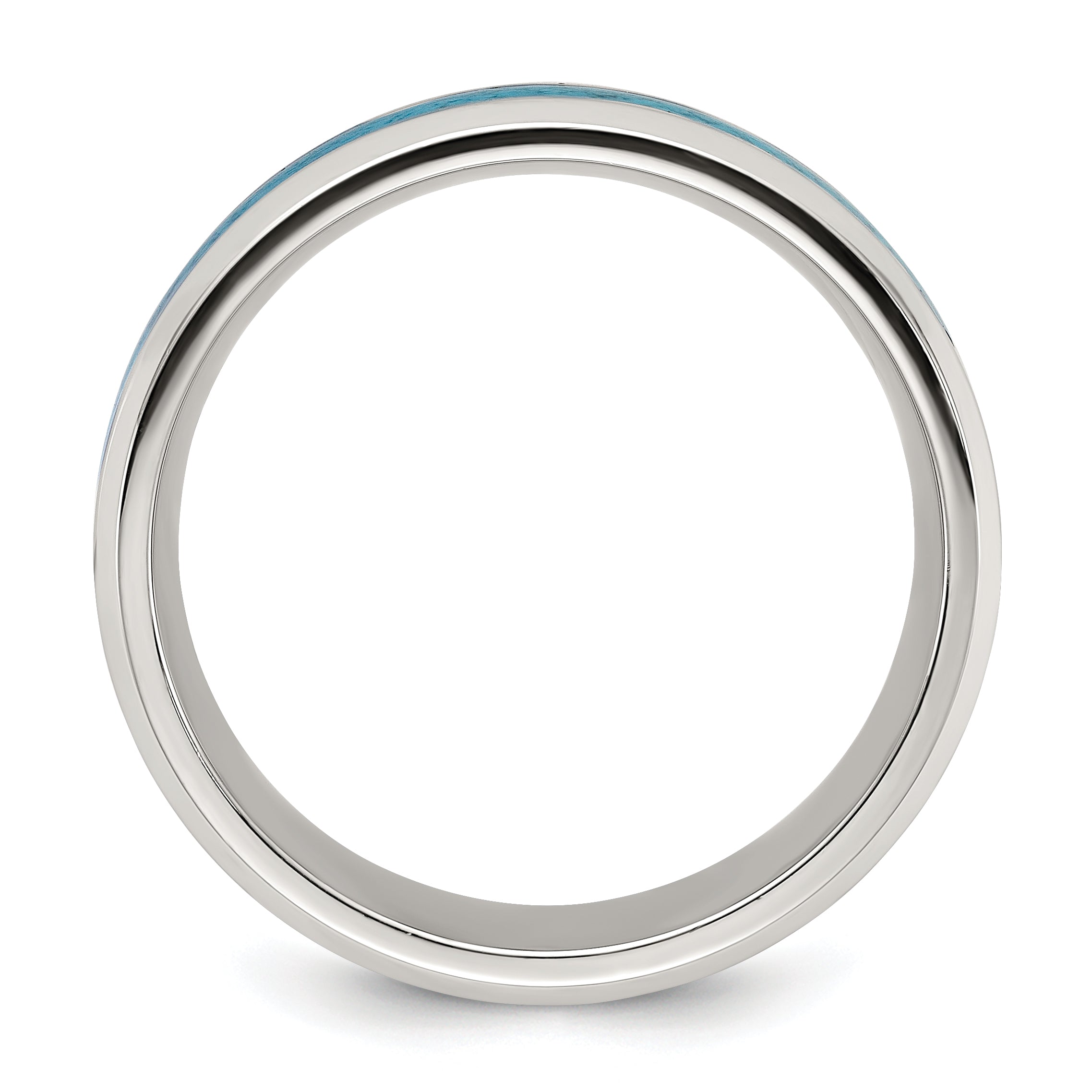 Turquoise Inlay Wedding Band in Stainless Steel, 8mm Secondary image