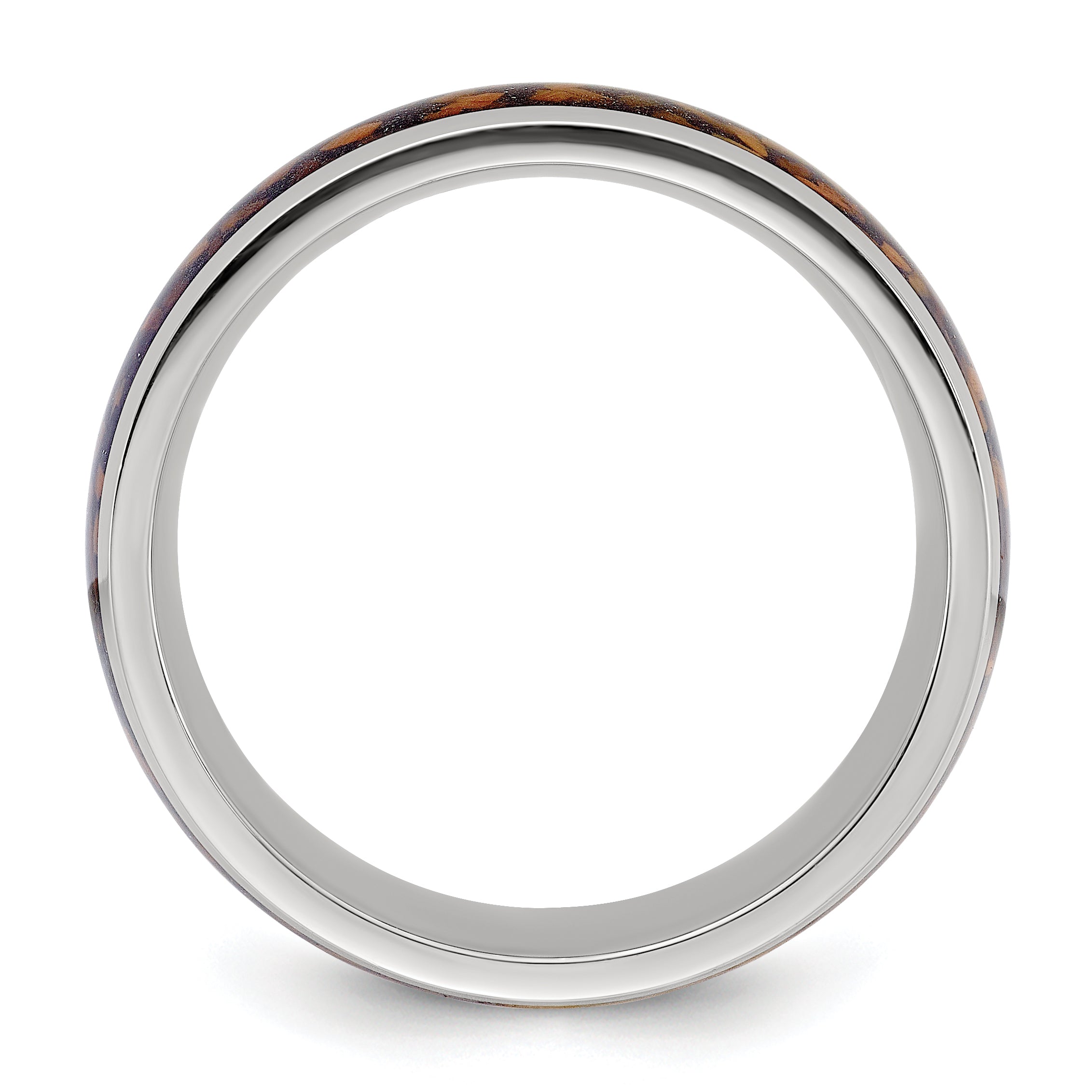 Tiger's Eye Inlay Wedding Band in Stainless Steel, 8mm Secondary image