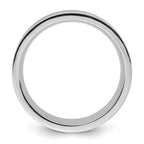Chisel Stainless Steel Polished with Black Resin and Wood Inlay 8mm Band