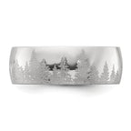 Chisel Stainless Steel Polished with Lasered Tree Design 8mm Band