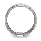 Polished Multi-Wire Stainless Steel Ring 13mm