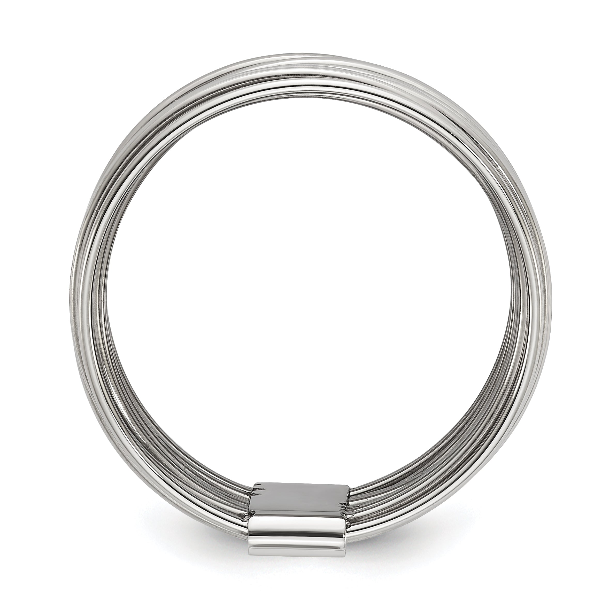 Polished Multi-Wire Stainless Steel Ring 13mm