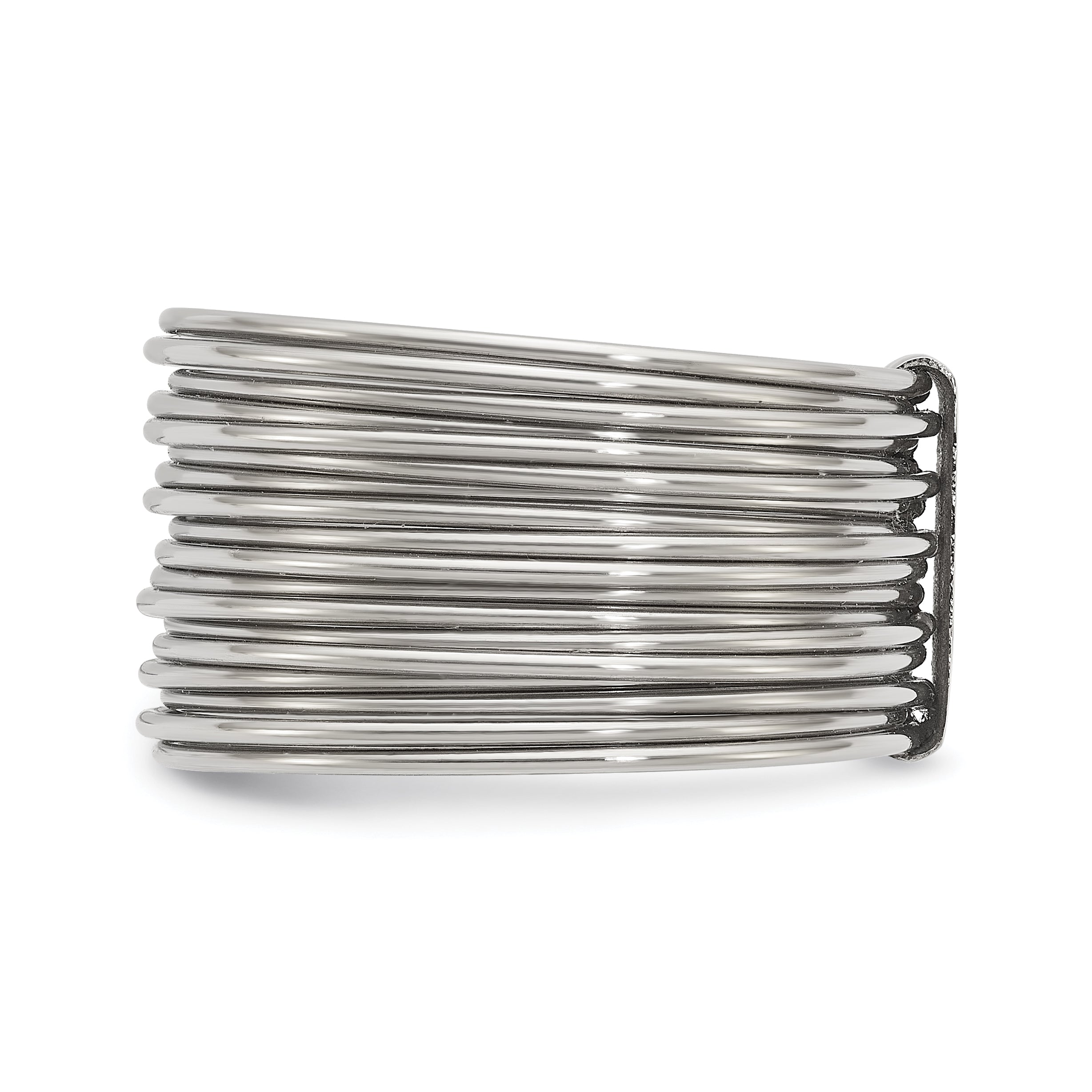 Polished Multi-Wire Stainless Steel Ring 13mm