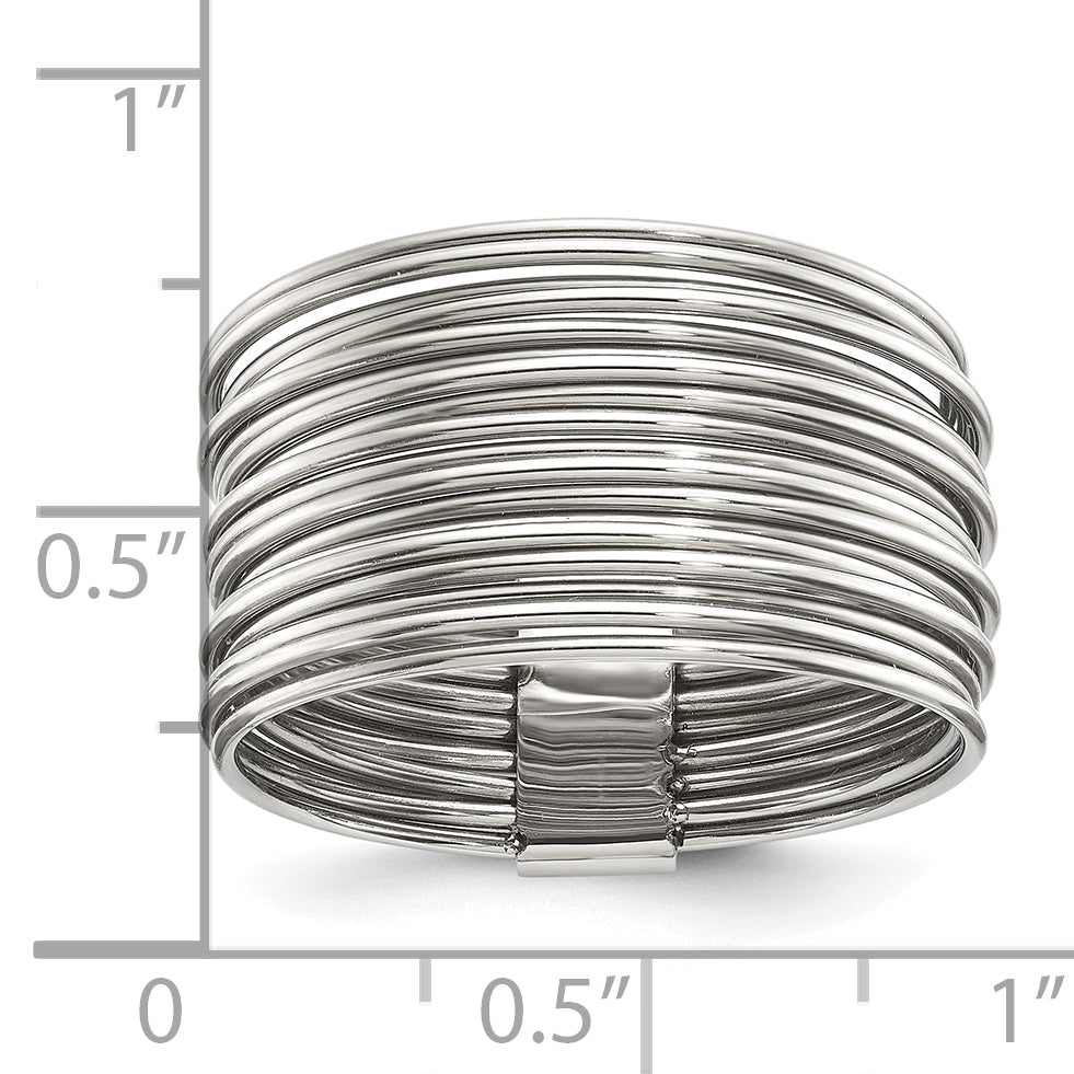 Polished Multi-Wire Stainless Steel Ring 13mm