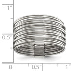 Polished Multi-Wire Stainless Steel Ring 13mm