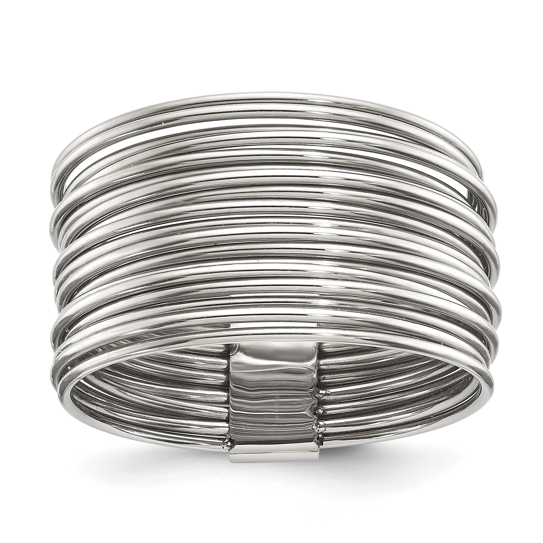 Polished Multi-Wire Stainless Steel Ring 13mm Main image
