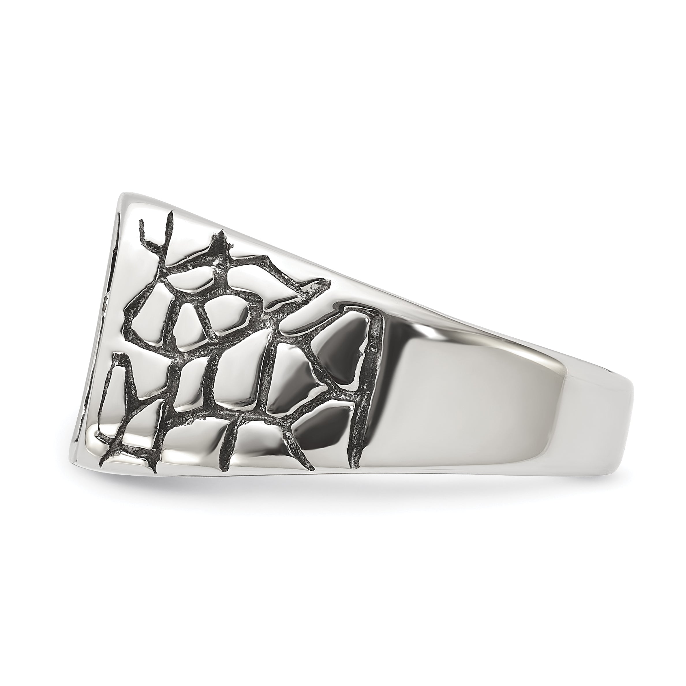 Men's Gold-Tone Antiqued Cubic Zirconia Cross Stainless Steel Ring 11mm