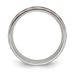 Chisel Stainless Steel Brushed and Hammered with Wood Inlay 8mm Band