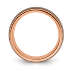 Chisel Stainless Steel Polished Rose IP-plated with Wood and Imitation Opal Inlay 8mm Band