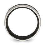 Chisel Stainless Steel Brushed and Polished Black Carbon Fiber Inlay 8mm Band