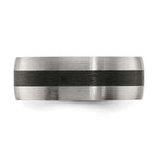 Chisel Stainless Steel Brushed and Polished Black Carbon Fiber Inlay 8mm Band