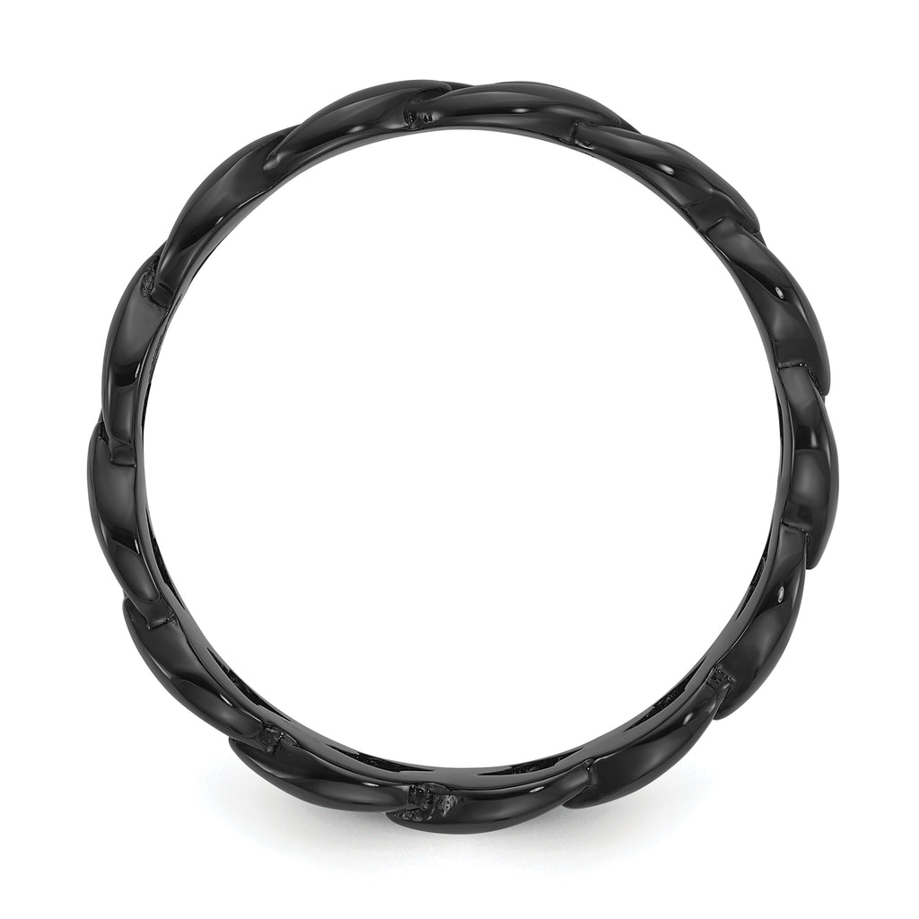 Chisel Stainless Steel Polished Black IP-plated 8mm Curb Link Band