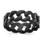 Chisel Stainless Steel Polished Black IP-plated 8mm Curb Link Band
