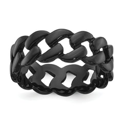 Chisel Stainless Steel Polished Black IP-plated 8mm Curb Link Band
