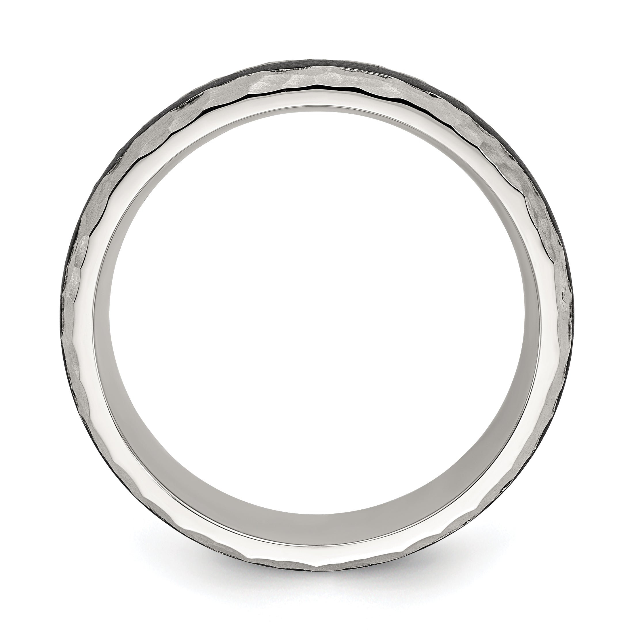 Carbon Fiber Inlay Wedding Band in Stainless Steel, 7mm Secondary image