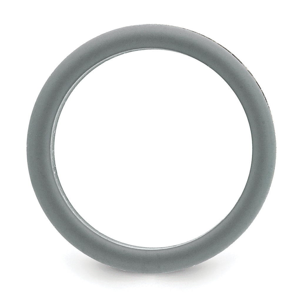 Chisel Stainless Steel Brushed Grey Silicone Center 8mm Band