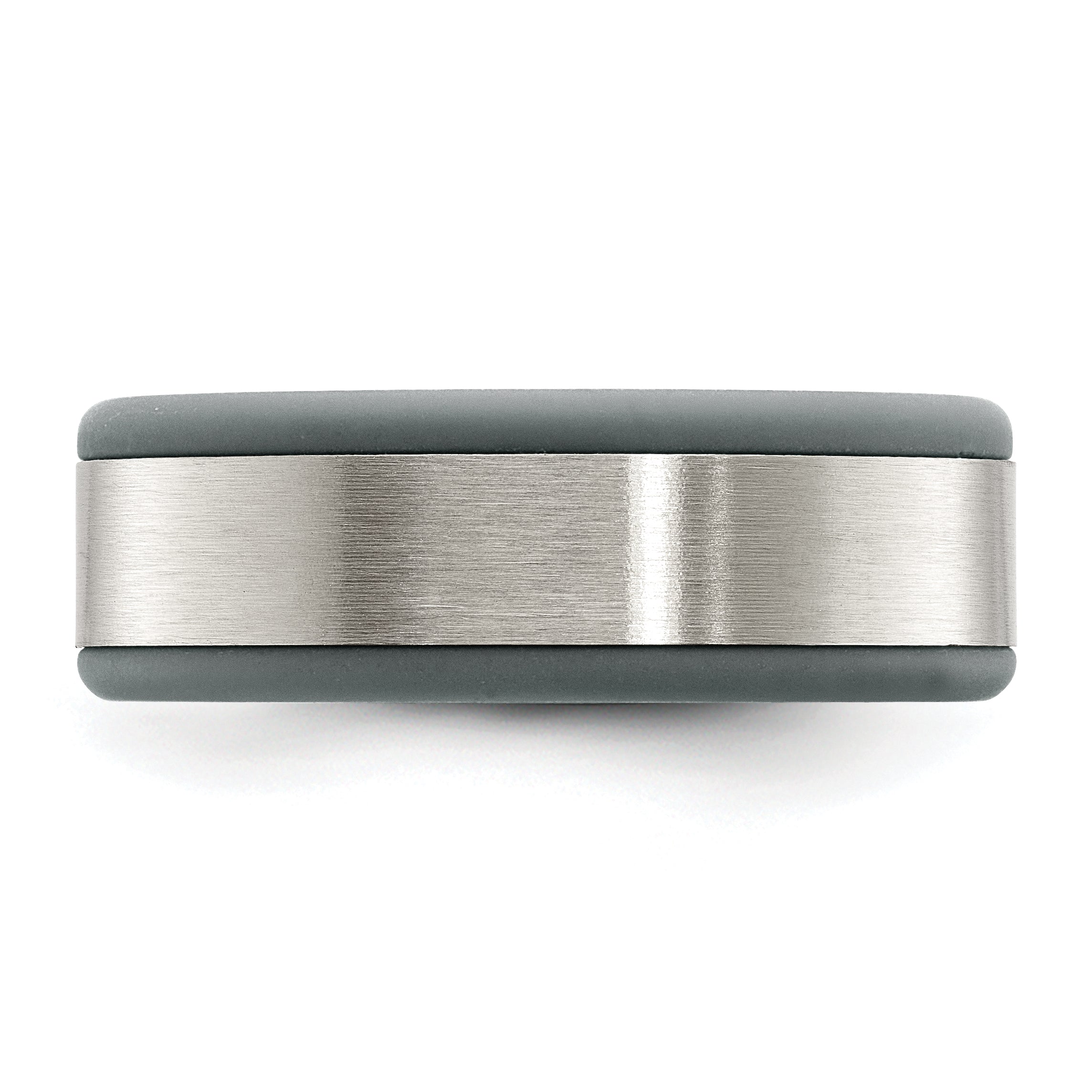 Chisel Stainless Steel Brushed Grey Silicone Center 8mm Band