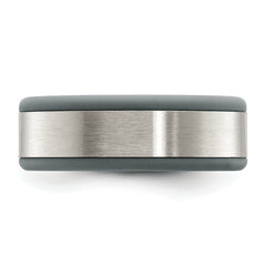 Chisel Stainless Steel Brushed Grey Silicone Center 8mm Band