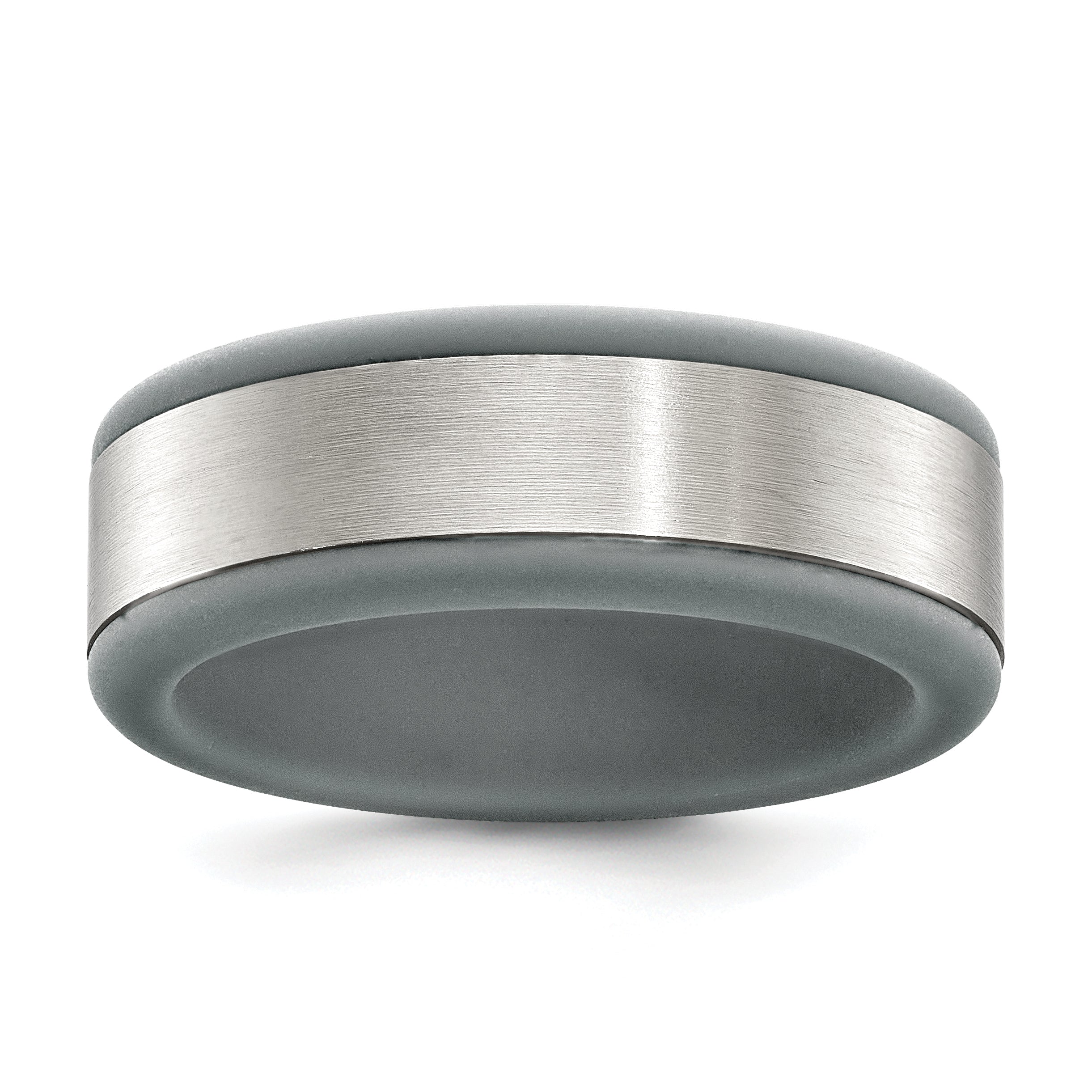 Chisel Stainless Steel Brushed Grey Silicone Center 8mm Band Main image