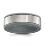 Chisel Stainless Steel Brushed Grey Silicone Center 8mm Band
