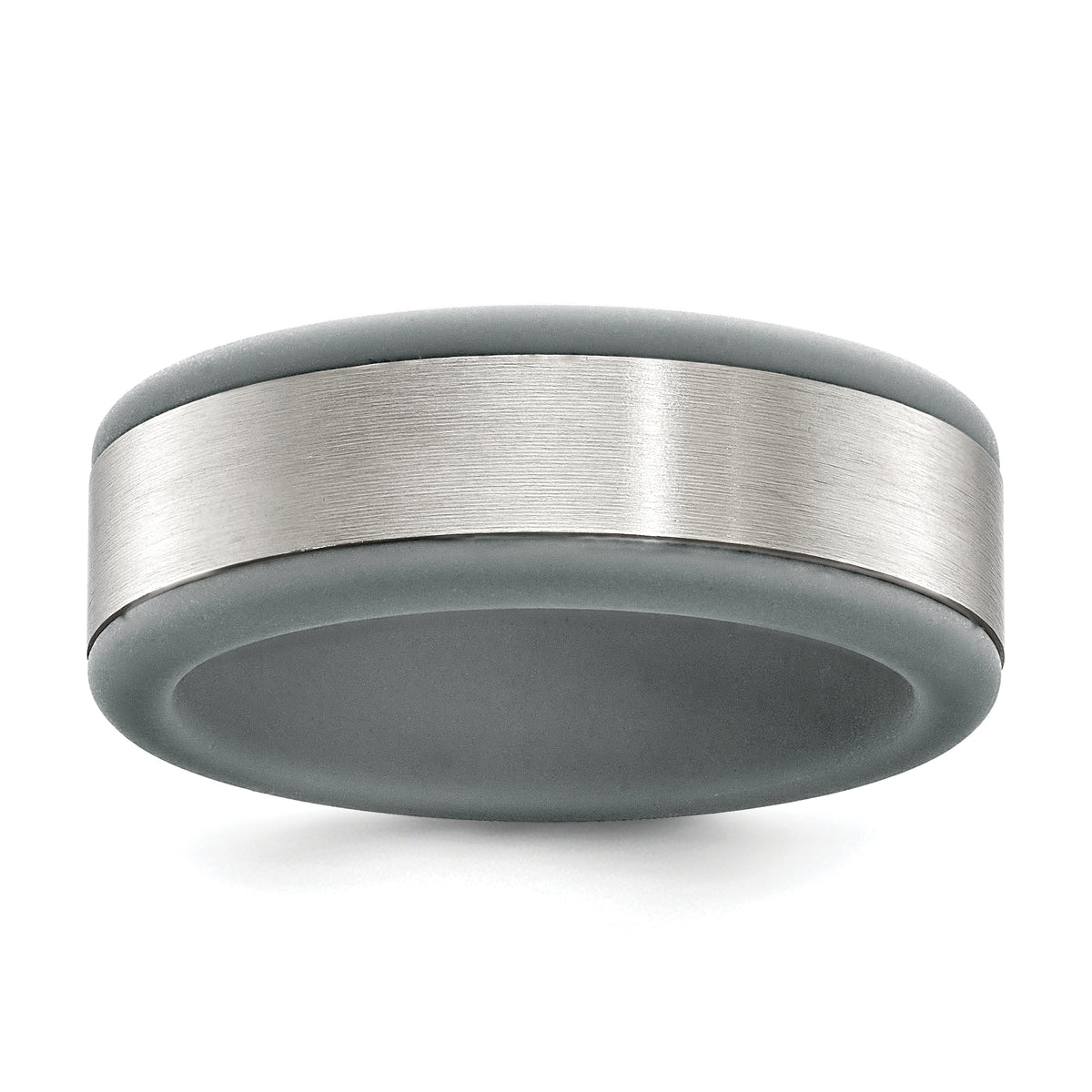 Chisel Stainless Steel Brushed Grey Silicone Center 8mm Band