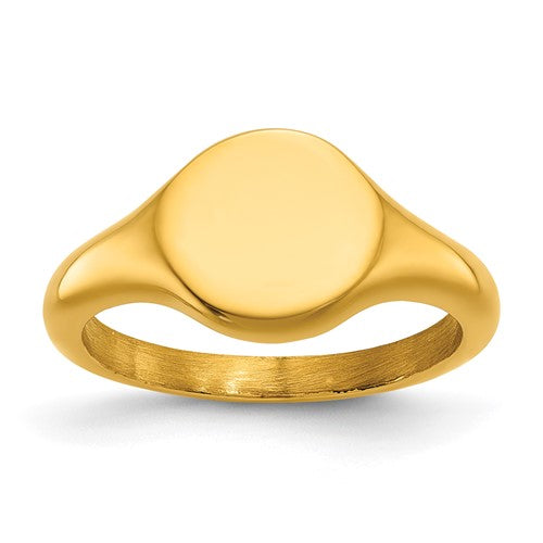 Chisel Round Disk Ring in Yellow IP-Plated Stainless Steel, Polished - Sophia Jewelers Main image