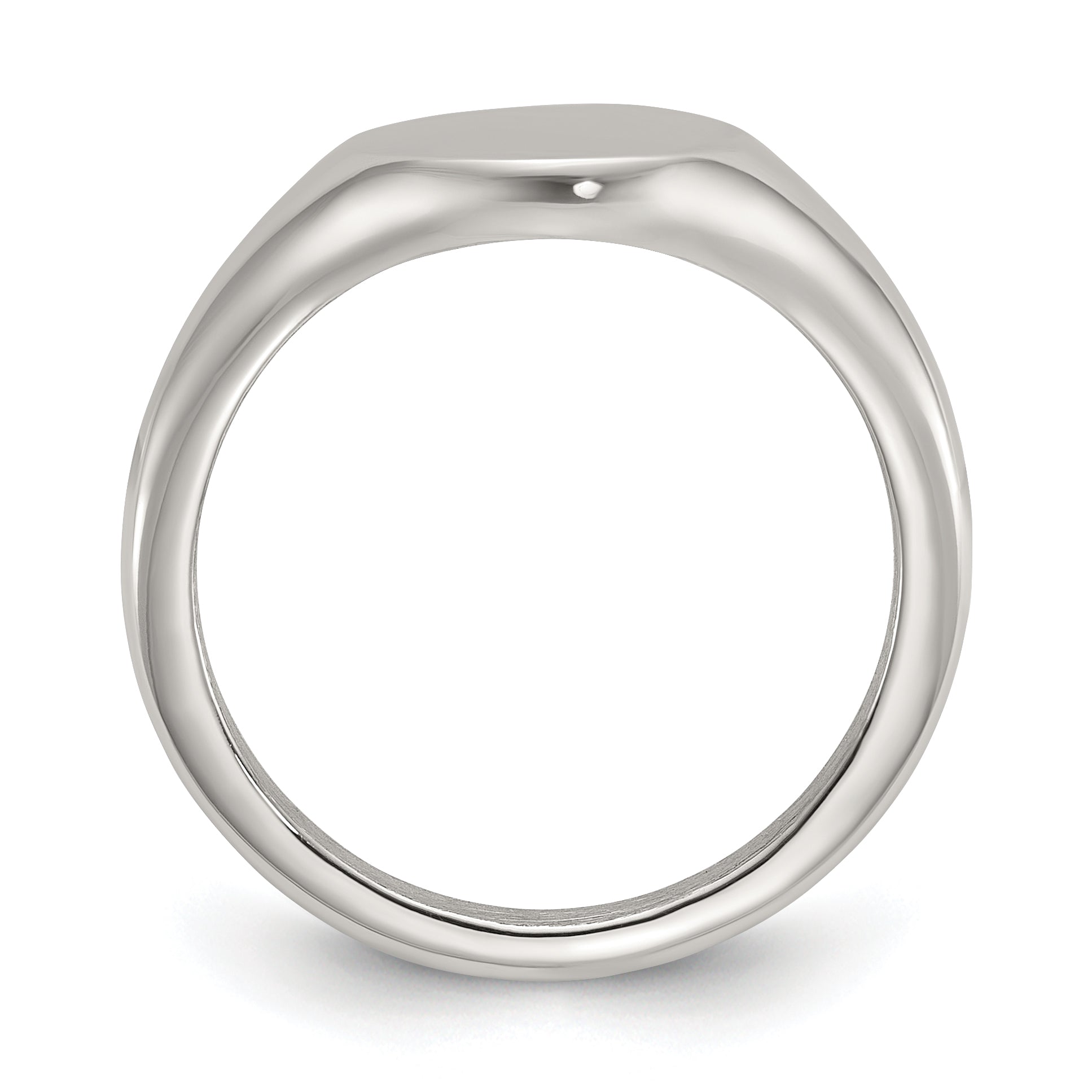 Polished Round Stainless Steel Signet Ring 2.5mm Secondary image