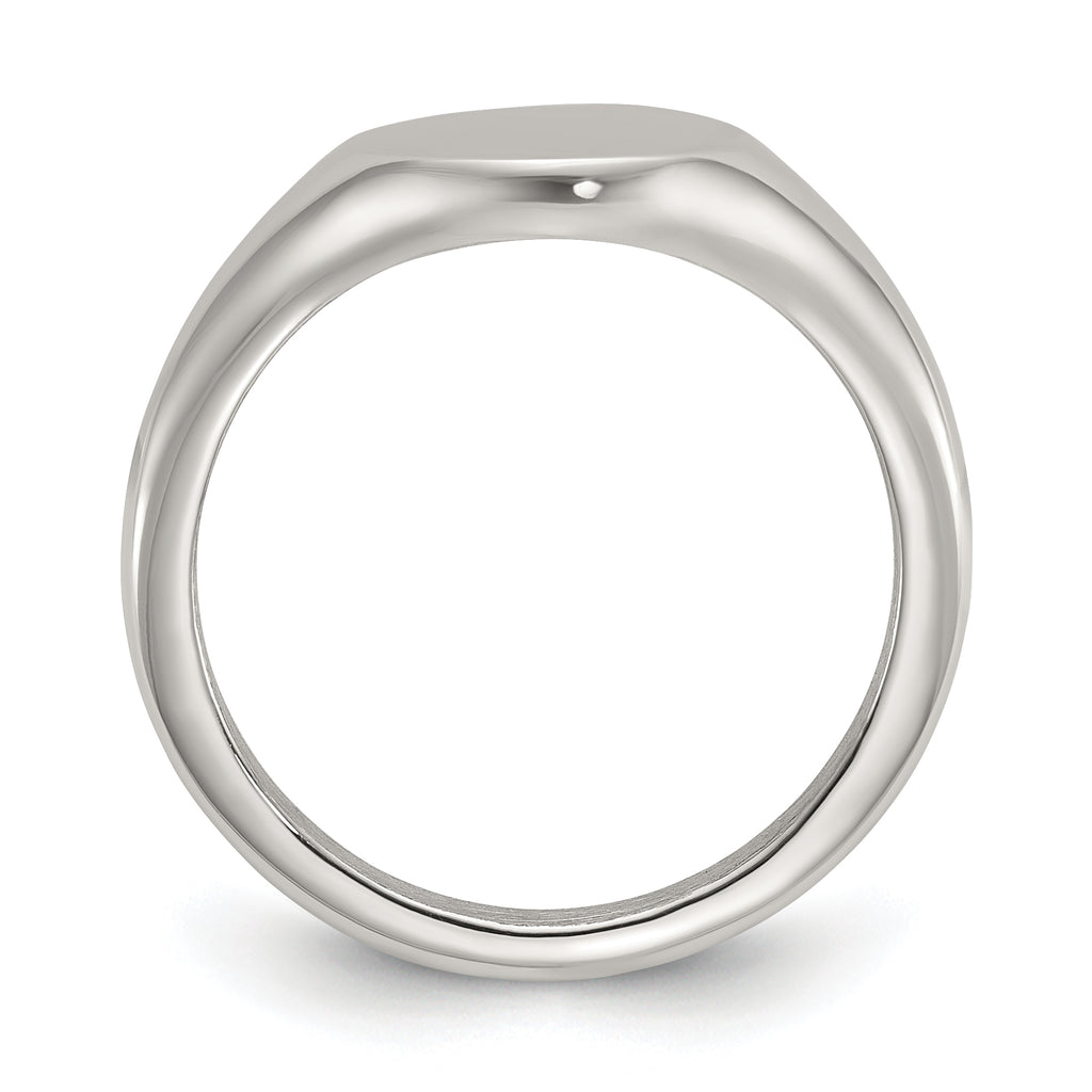 Polished Round Stainless Steel Signet Ring 2.5mm