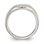 Polished Round Stainless Steel Signet Ring 2.5mm