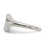 Polished Round Stainless Steel Signet Ring 2.5mm