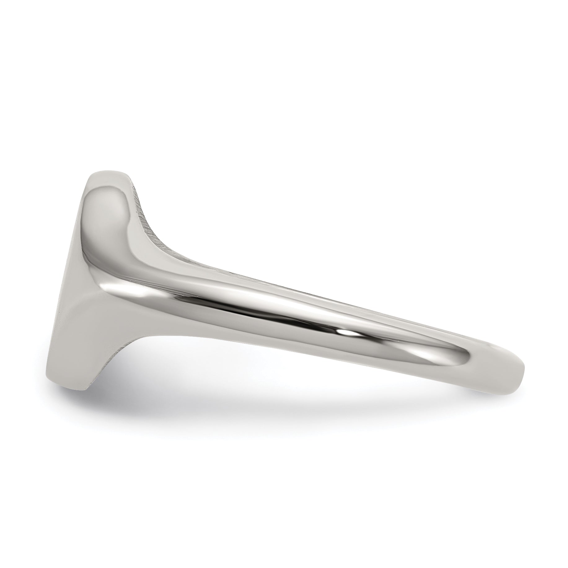 Polished Round Stainless Steel Signet Ring 2.5mm